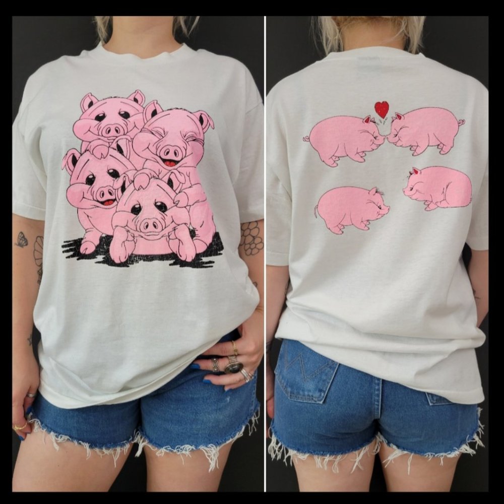 80s Best Fruit of the Loom Cute Piglets T-Shirt